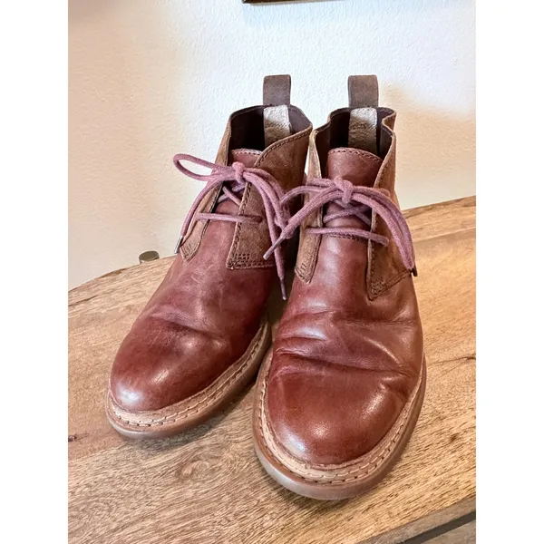 Clarks Trace Glow Brown Leather Suede Lace Up Ankle Boots 6‎ Fall Autumn - Image 3