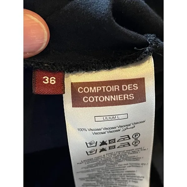Comptoir Des Cotonniers Black Scoop Neck Mini Slip Dress Size 4‎ - Image 8
