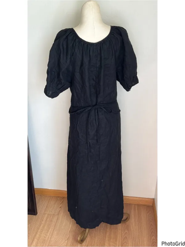 J.Crew Black Linen Short Sleeve Dress XL - Image 2