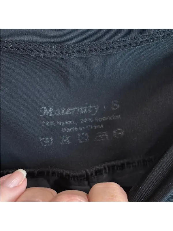BeMaternity Black High-Waist Athletic Shorts with Curved Panels - Image 2