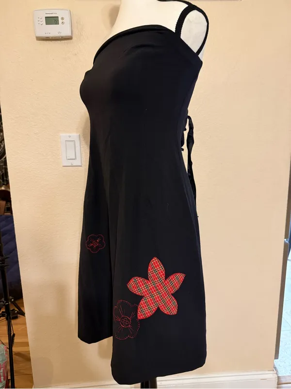 VTG Renuar Chic Strapless Peekaboo Florals Grunge Glam Gothic Whimsygoth dress - Image 2