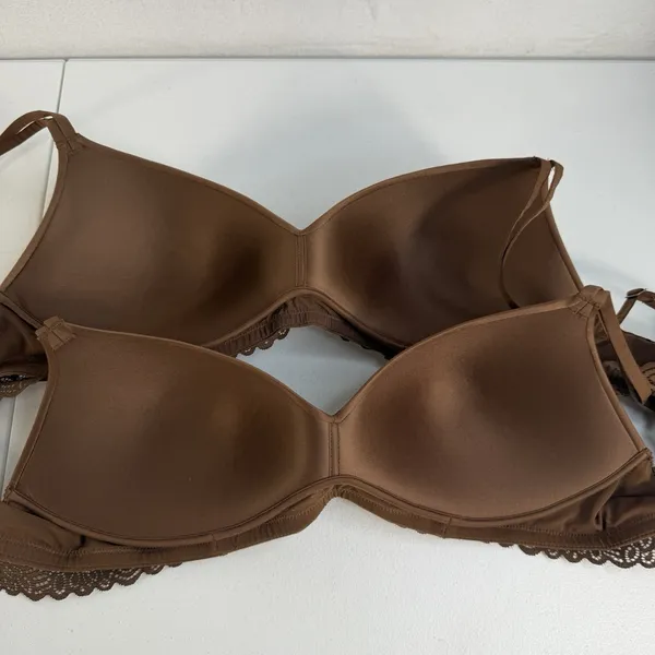 No Boundaries Sz XL Bra Lot Of 2 Light Lift Wire Free Brown Latte T-Shirt Padded - Image 8