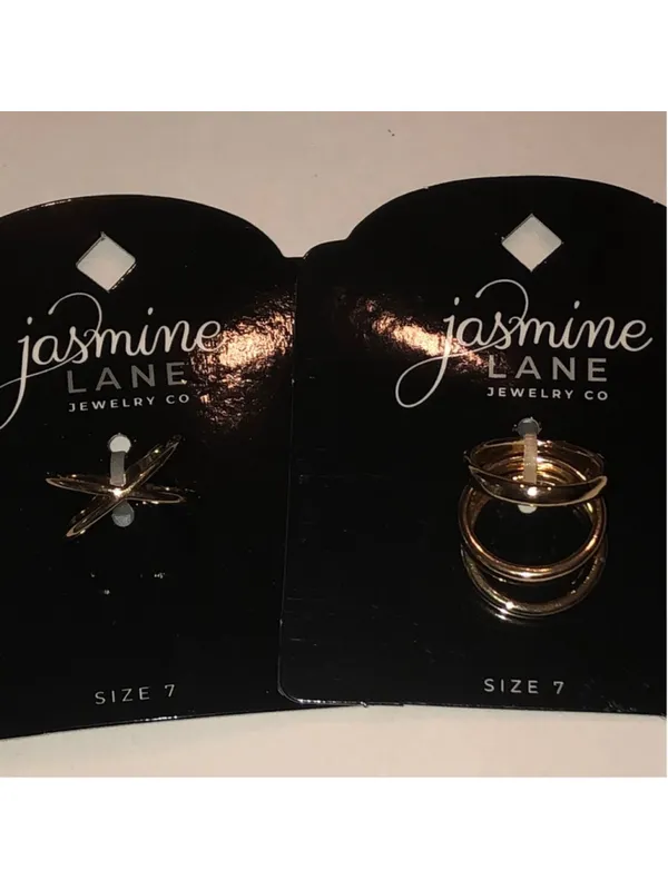 Jasmine Lane Size 7 Gold Tone Ring Set - Image 2