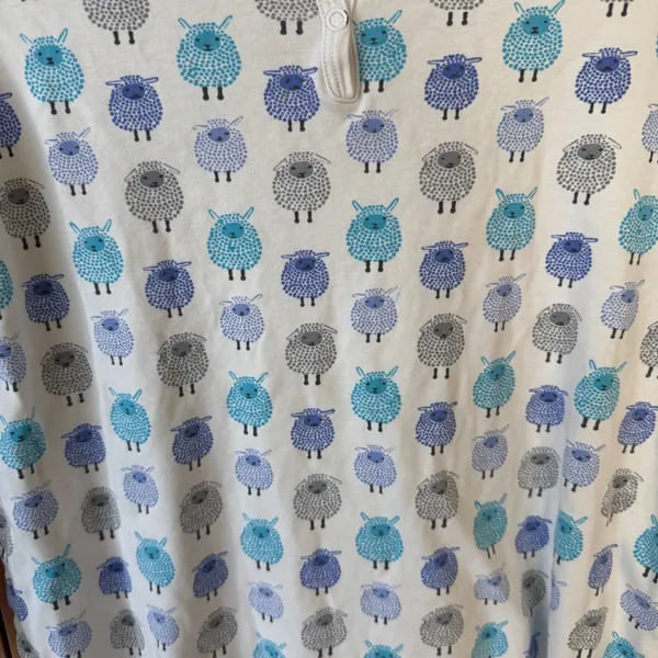 Roller Rabbit henley pajamas top pima long sleeve sheep print cotton pjs tee - Image 7
