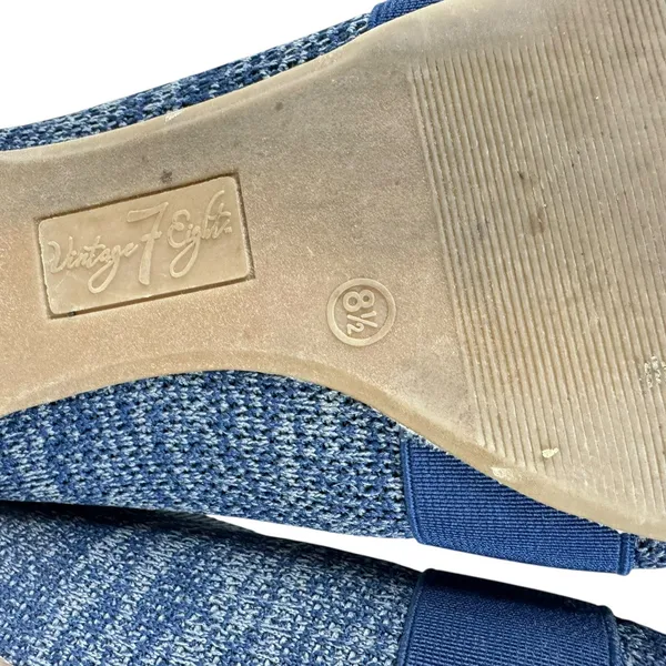 Vintage 7 Eight Vivie Heathered Blue Textile Fabric Slip On Loafers‎ Size 8.5 - Image 5
