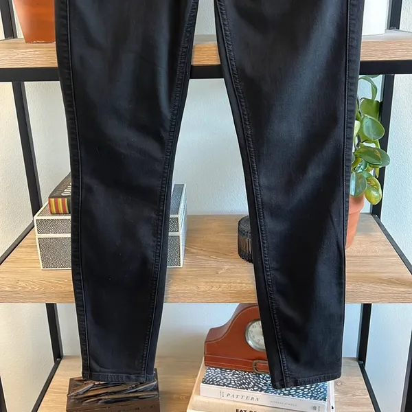 7 For All Mankind The High Waist Ankle Skinny Black Jeans, 26 - Image 3