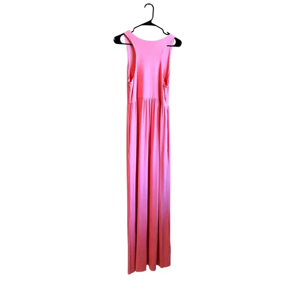 Tall Boutique Maxi Dress S/M Coral Orange Flowy Sleeveless Vacation Beeson River - Image 6