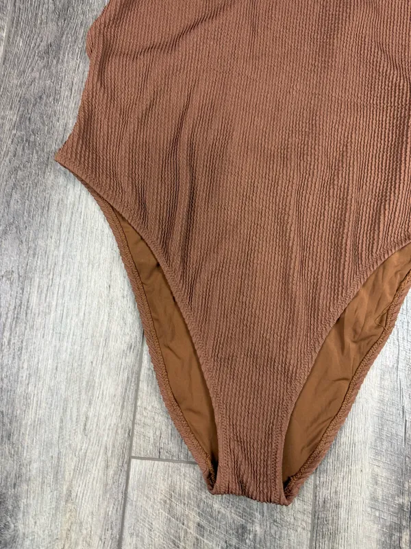 Aerie Brown Textured One Piece Swimsuit - Image 2