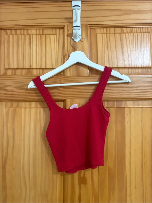 Full Tilt Size Small Red Ribbed Crop Top Tank Top - Image 6