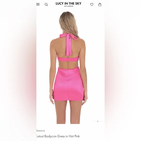 Lucy in the sky Cutout Bodycon Dress in Hot Pink - Image 2
