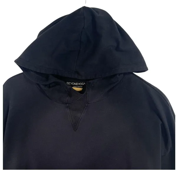 Beyond Yoga Hoodie Womens Medium Black Cropped Pullover Sweatshirt Modal USA - Image 6