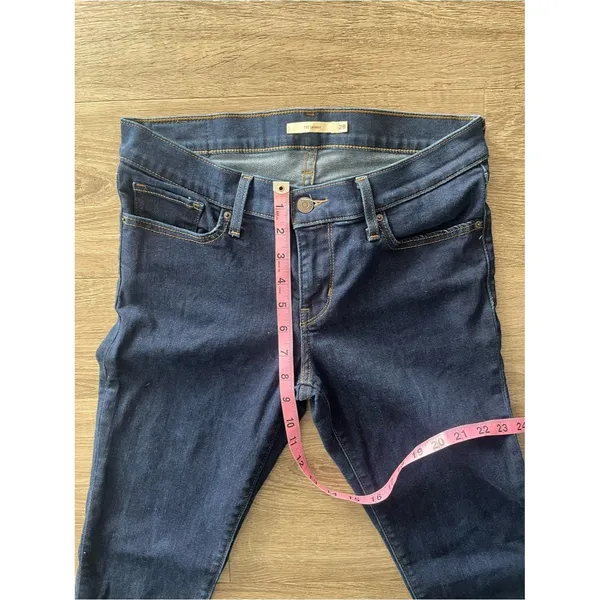 Levi’s 711 Skinny Jeans Womens 28 Dark Wash Mid Rise Stretch Denim Indigo Blue - Image 13