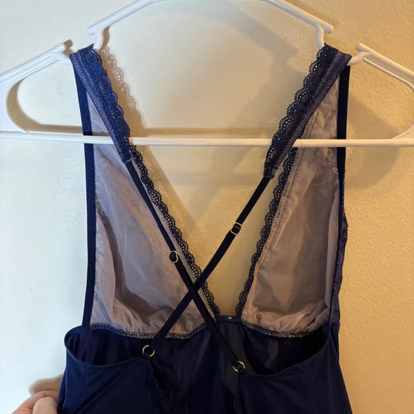 Victoria's Secret Navy‎ Blue Lace Trim Cami Slip Dress S/P - Image 4