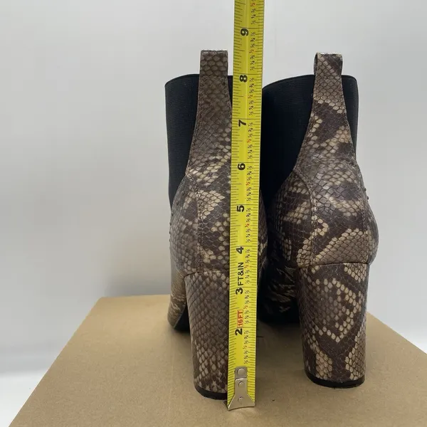 Vintage Havana Womens Size‎ 10 Ellen Taupe Snakeskin Pointed Toe Booties Heels - Image 3