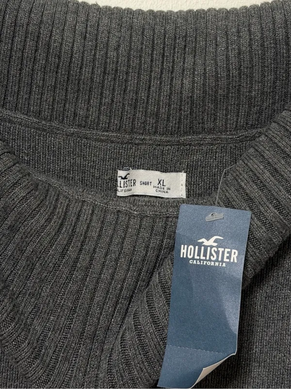 NWT Hollister Sweater Dress Size XL Gray NEW off the shoulder fall winter - Image 2