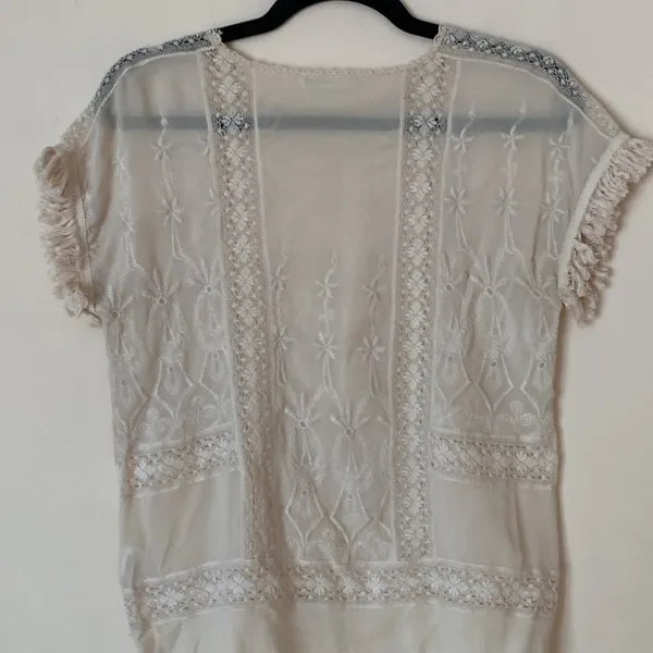 Ulla Johnson light pink sheer sleeveless silk top - Image 4