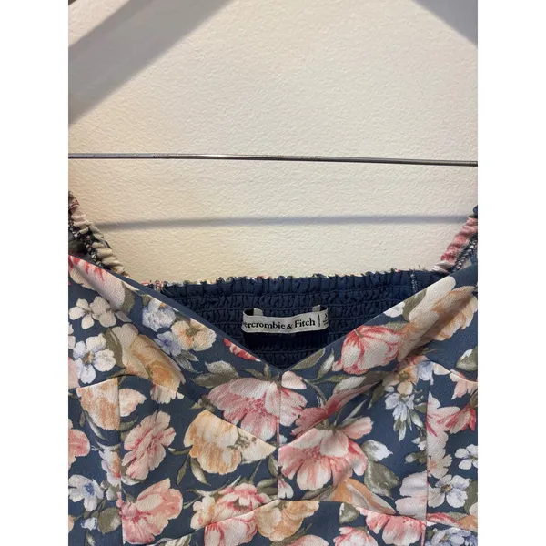 Abercrombie Fitch Floral Puff Sleeve‎ Smocked Crop Top XS - Image 2