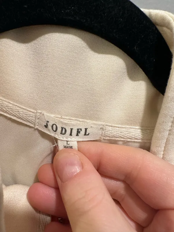 JODIFL Striped Detail Quarter-Zip Pullover and Straight Leg Sweatpants Matching Set Cream Multi - Image 11