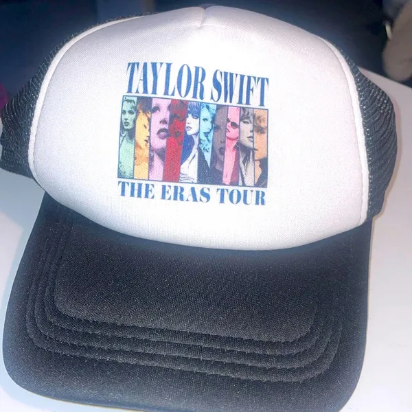 Taylor Swift The Eras Tour trucker hat black mesh white graphic new - Image 2