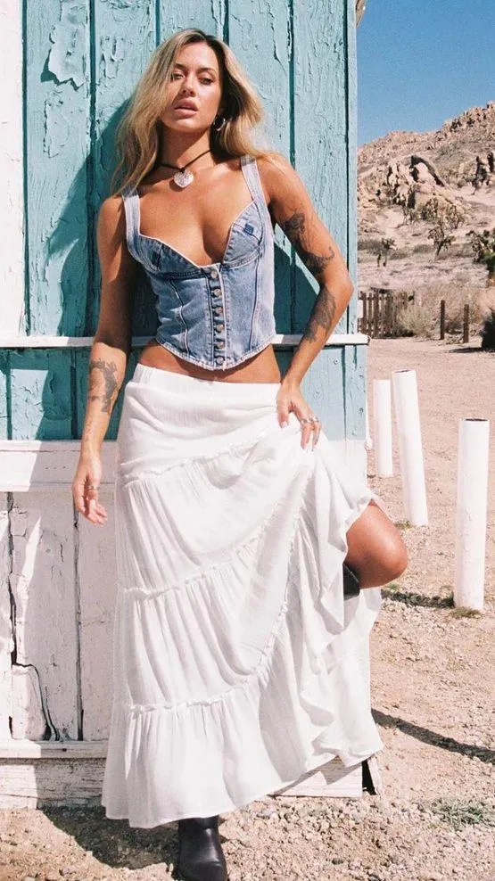 Princess Polly MIRIAH MAXI SKIRT WHITE LOW IMPACT - Image 3