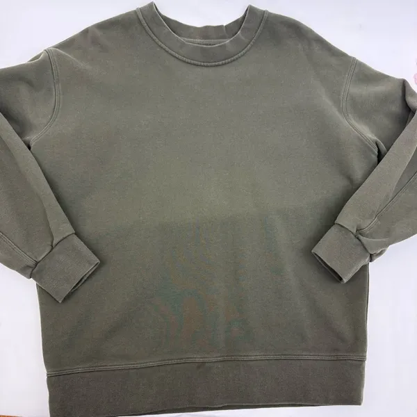 Lululemon Perfectly Oversized Crew Crewneck Sweatshirt Cotton Terry Army Green - Image 6