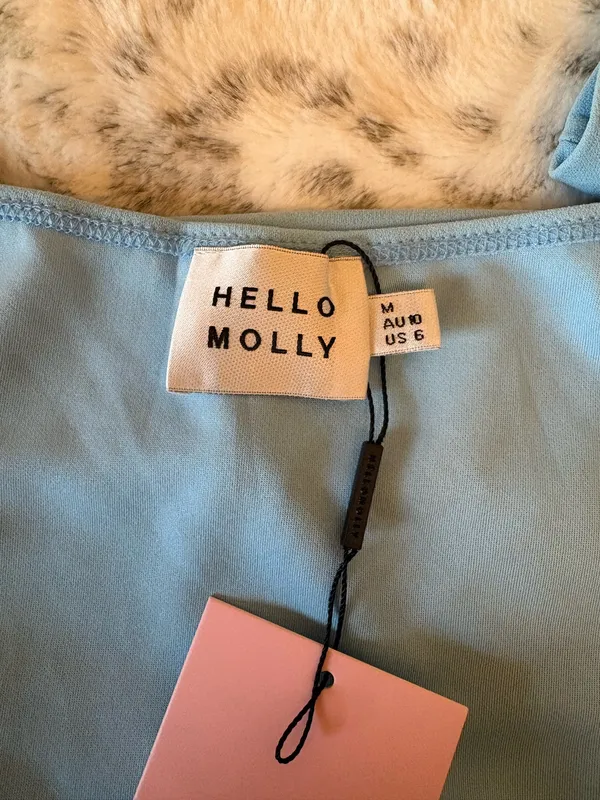 Hello Molly Velvet Moons Mini Dress Light Blue - M - Image 9
