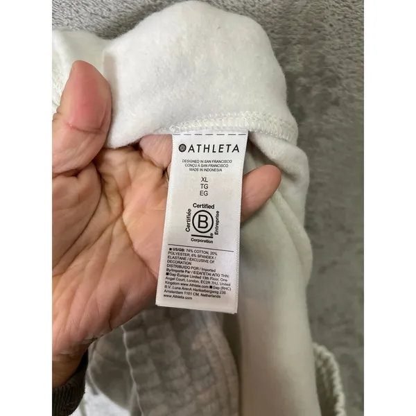 Athleta Easy Fleece Cargo Pants XL Gray Mid Rise Drawstring Lounge‎ Athleisure - Image 7
