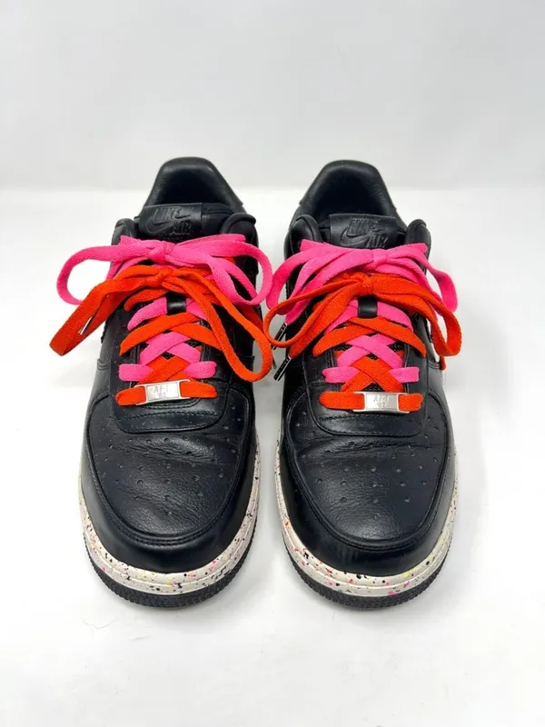 Nike Air Force 1 Supreme Low Black Laser Pink Speckled Sole Double Laced Size 9 - Image 2