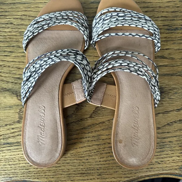 Madewell Snake Embossed Strappy Flat Slide Sandal Women’s Size 7 Casual Summer - Image 6