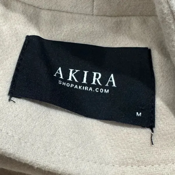 Akira Buttonless Tan Open Front Trench Coat Women’s Medium - Image 3