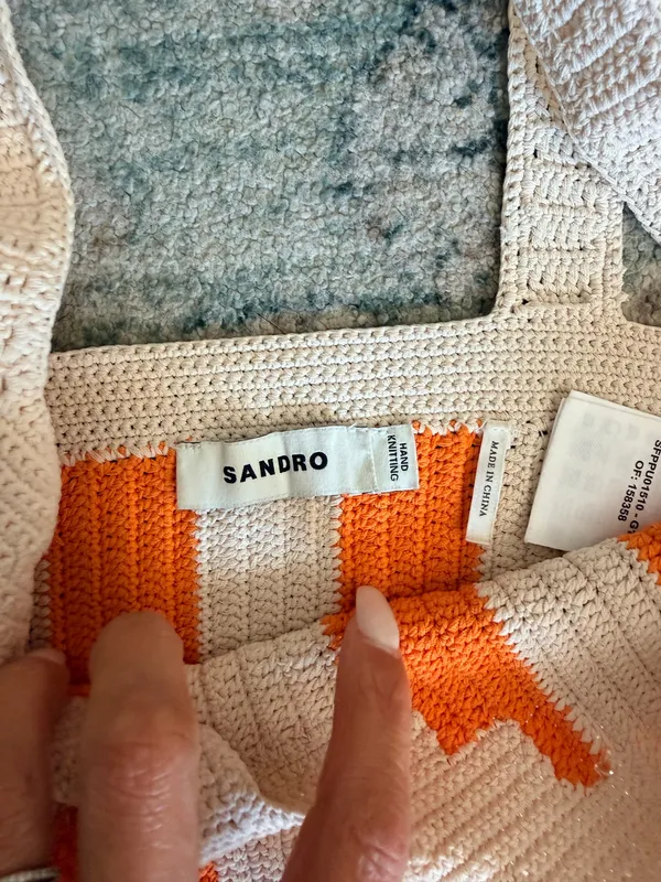 Sandro crochet orange cream crop tank top 0 - Image 5
