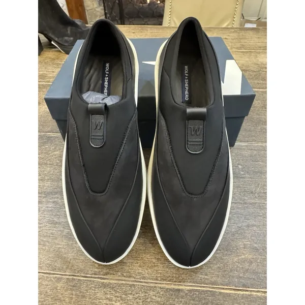 Wolf & Shepherd Cruise Tre Size 40 W 9 M 7.5 Black White Leather Slip On Sneaker - Image 2