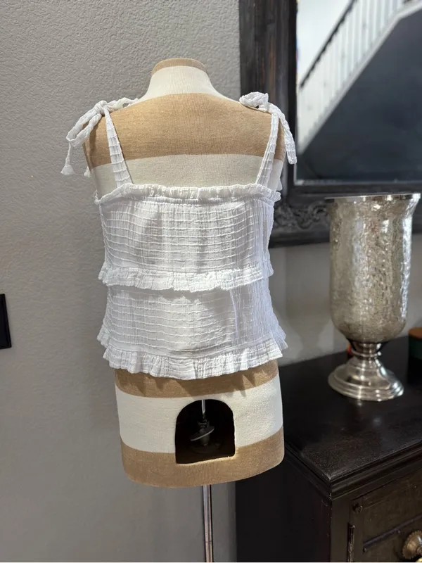 Altar’d State Tank top Ruffled Tie Sleeveless Square Neck M - Image 4