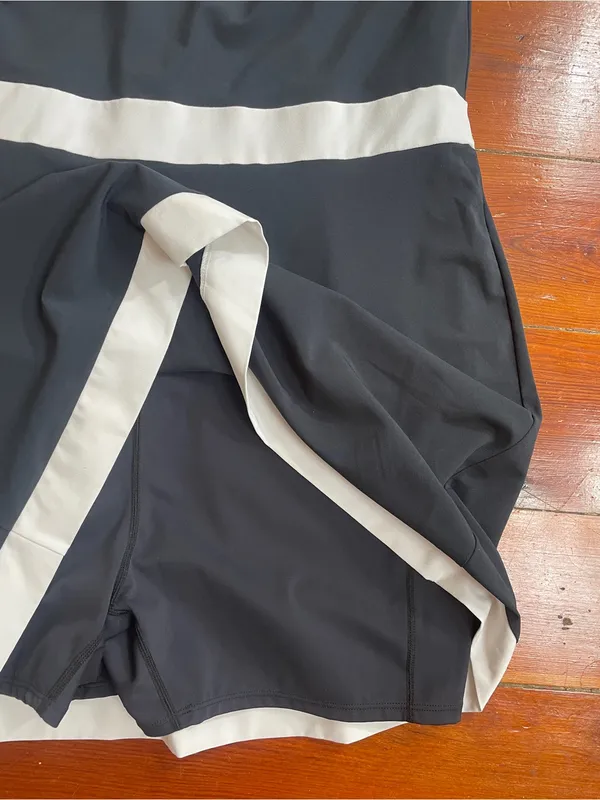 Abercrombie & Fitch Mini Skort Dress Black & White Tennis Athletic Golf Sz LT 🧡🎀 - Image 10