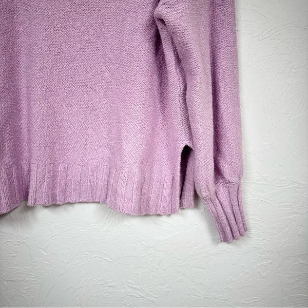 Pilcro Purple Balloon Sleeve Fluffy Sweater V Neck Womens M Oversized Boho Fall - Image 11