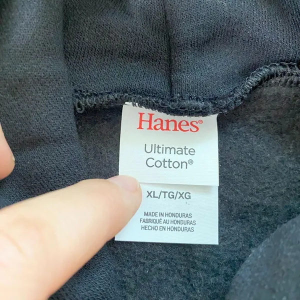 New Hanes Ultimate Cotton Black hoodie Sweater Size XL - Image 4