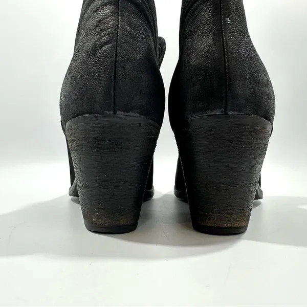 Steve Madden Adelphie Black Distressed Nubuck Leather Booties 8.5 M Boho Grunge - Image 7
