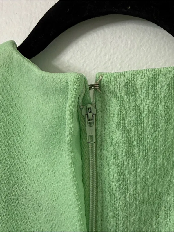Vintage 1960s Sleeveless Mint Green Maxi Dress with Embroidered Scoop Neck - Image 8