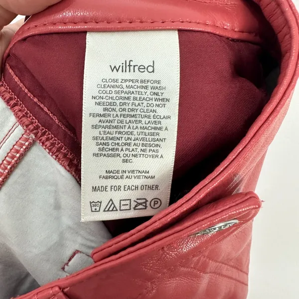 Wilfred Melina Faux Leather‎ Pants Womens 4 Red High Waisted Straight Leg Vegan - Image 3