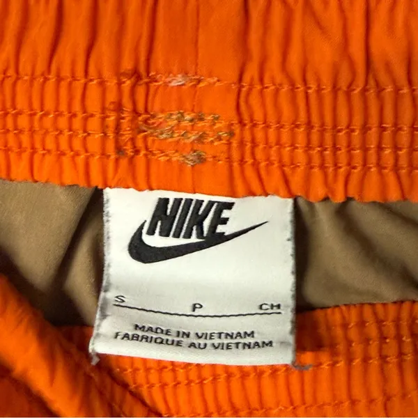 Nike Sportswear Cargo Pants Women Small Woven Beige Mid Rise Logo Drawstring - Image 2
