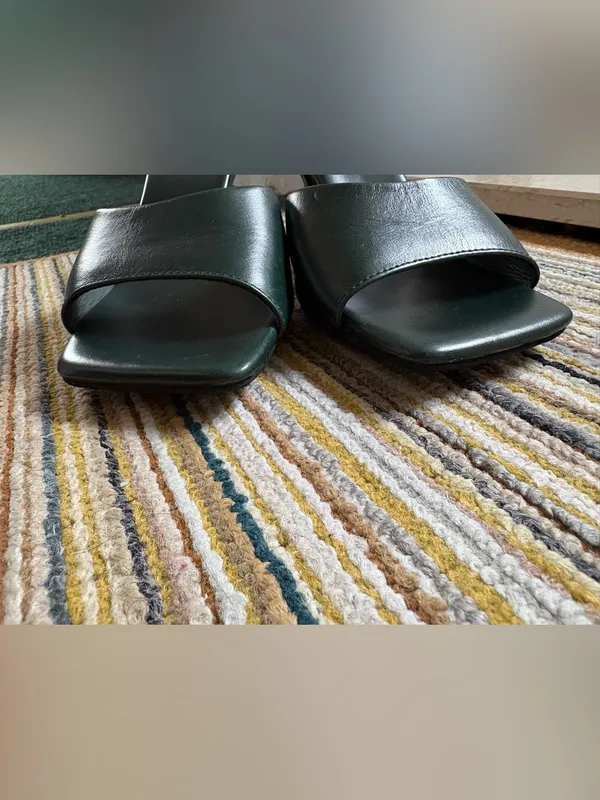 Jeffrey Campbell Mule Sandal with Kitten Heels Size 6.5 Color Green - Image 3