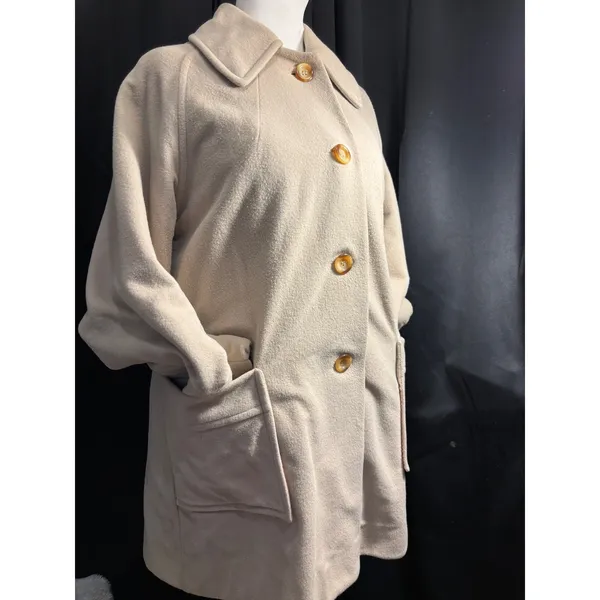 Vintage Item House Tacoma Washington Beige Wool Car Coat ILGWU Union Tag 60s 70s - Image 2