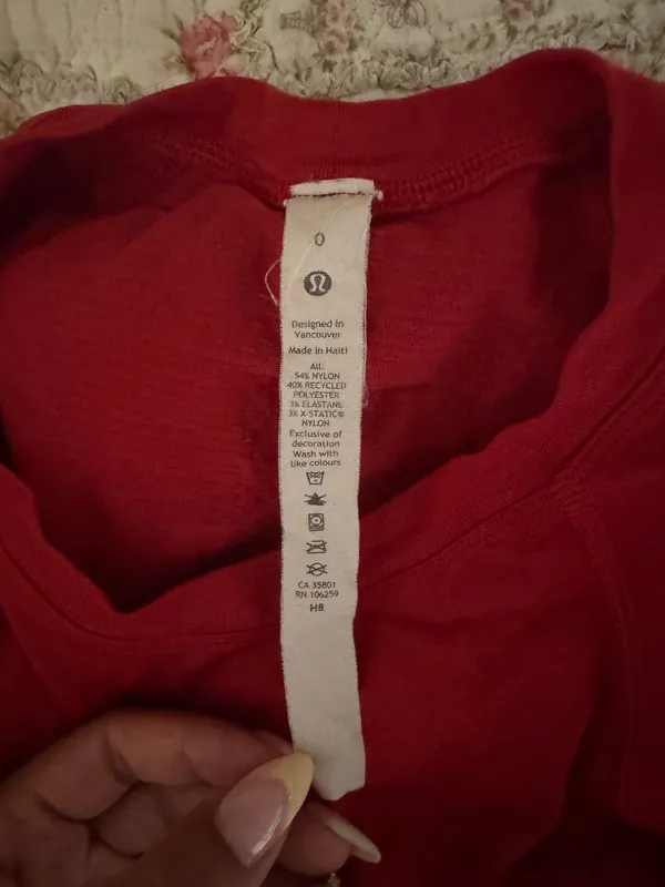 Dark Red Lululemon Swiftly Tech Long Sleeve long  - Image 2