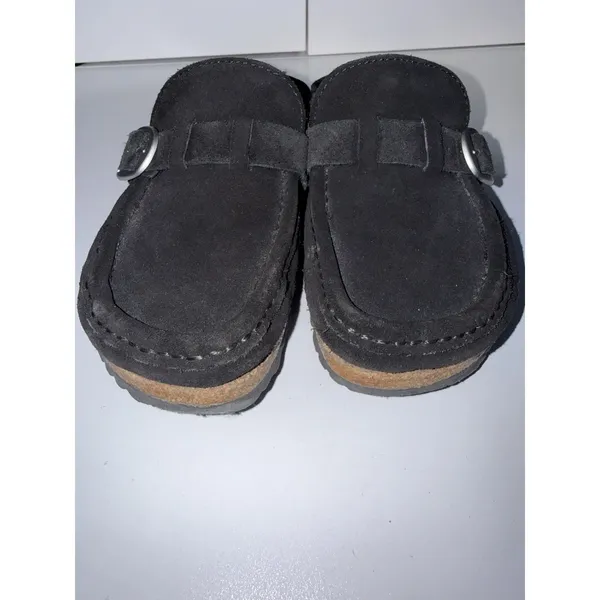 Birkenstock Buckley Shearling Suede Leather Tan Brown Slip On Clog Mule Sandal L - Image 5