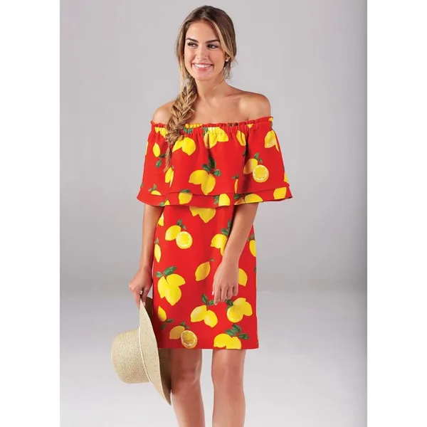 NWT Mud Pie Womens Pippa Off The Shoulder Dress Red S - Image 3