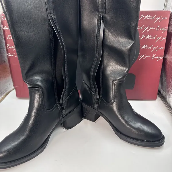 Kensie Naya B Women’s Black Knee High Boots Size 8.5 Side Zip Block Heel NWT - Image 5
