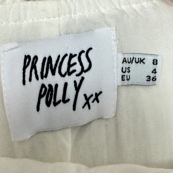 Princess Polly Gauze Off White Textured Puff Sleeve Open Back Mini Dress Size 4‎ - Image 6