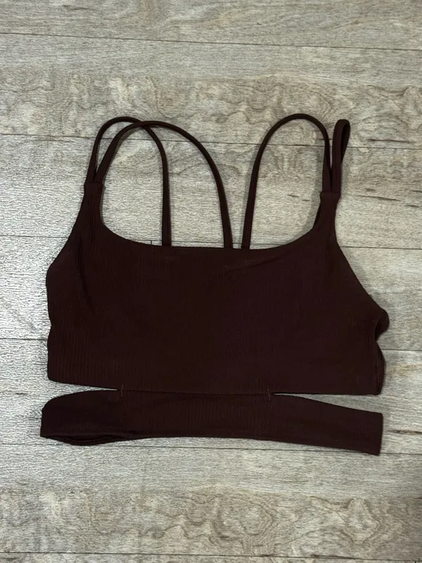 Lululemon Ribbed Nulu Strappy Yoga Bra *Light Support, A/B Cup Java Size 6 - Image 3