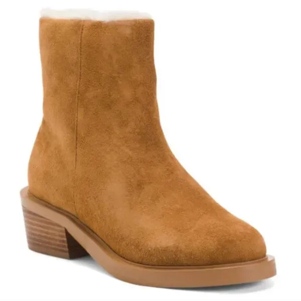 NEW MATISSE Suede / Leather Nate Cozy Fur Lining Booties fawn SZ-8.5 - Image 2