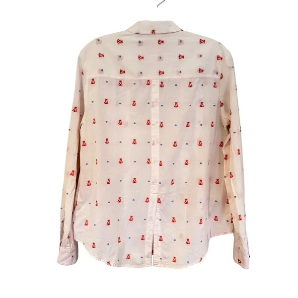 Maeve Anthropologie Miette Teepee Button Down‎ Shirt Women's 4 White Boho Hippie - Image 9